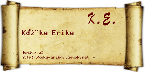 Kóka Erika névjegykártya