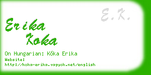 erika koka business card
